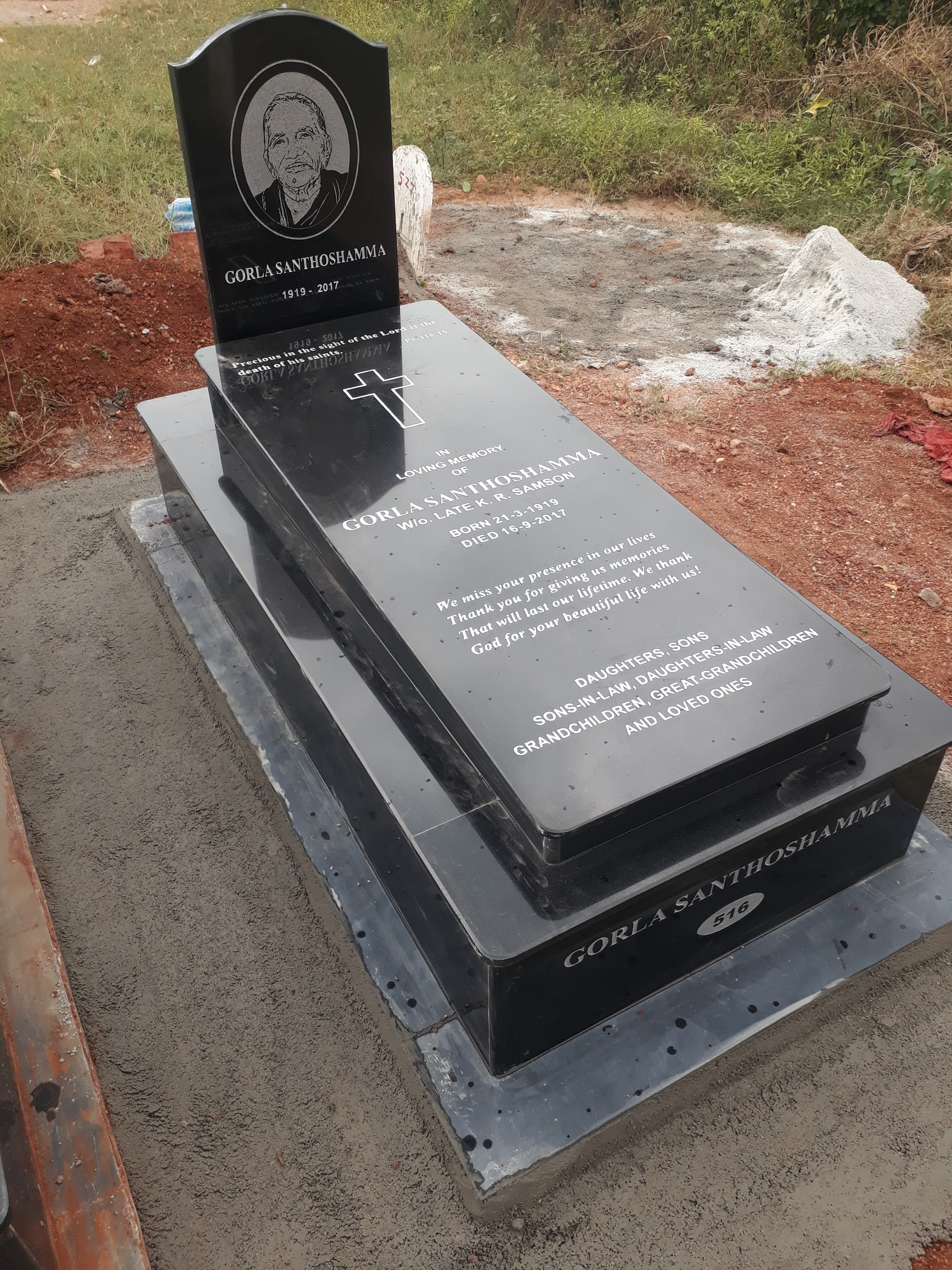 Hand-Carved Carrara Marble Family Tomb Monument