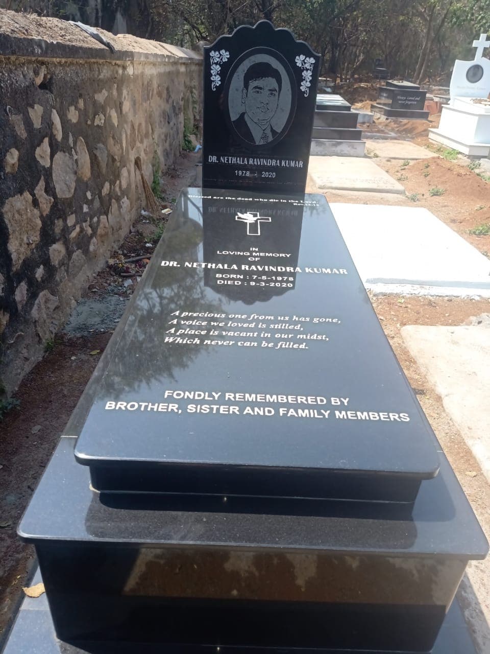 Polished Granite Cross & Stepped Headpiece #972021751